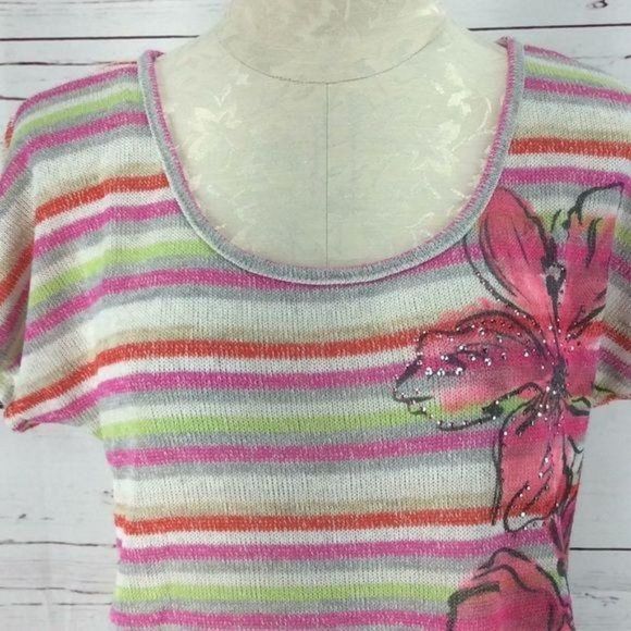 Premium Vanity Collection Rainbow Floral knit medium Blouse - Picture 5 of 6